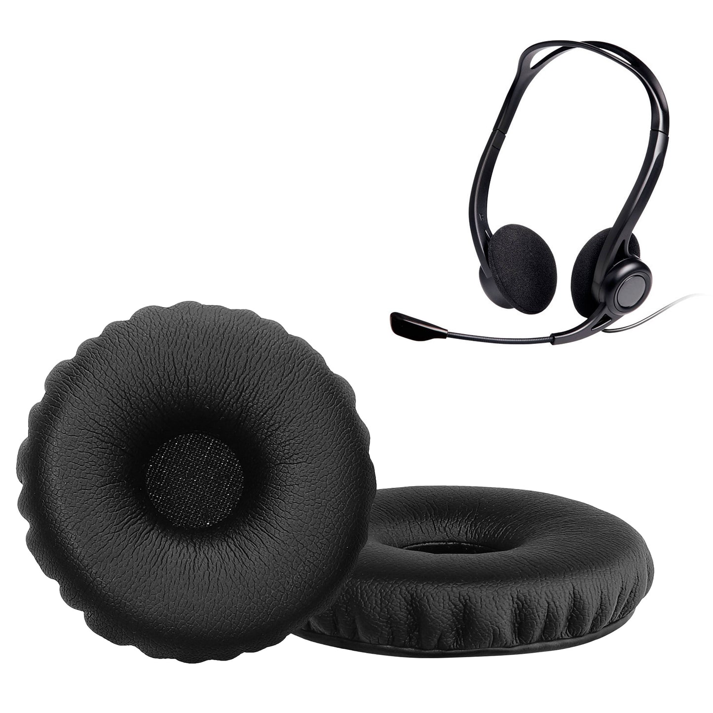 kwmobile Ohr Polster für Logitech PC960 / H960 / H650E / H820E Ohrpolster Ersatz Kopfhörer Ersatzteile Over Ear Headphones