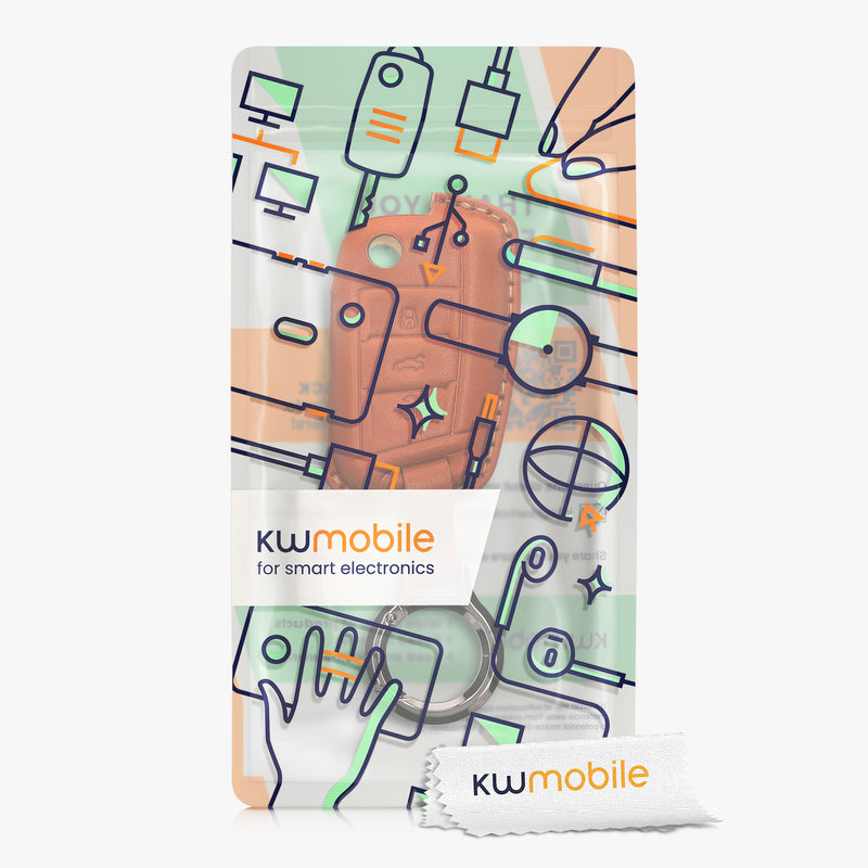 kwmobile Schlüsselhülle für VW Golf 7 MK7 3-Tasten Autoschlüssel Hülle - Autoschlüssel Schlüssel Hülle - Schlüsselcover Schlüsselschutz