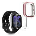 kwmobile 2x Silikon Hülle für Amazfit Active (A2211) Schutzhülle - Fullbody Display Cover Set aus Silikon - Transparent Rosa Transparent  [dsg04]