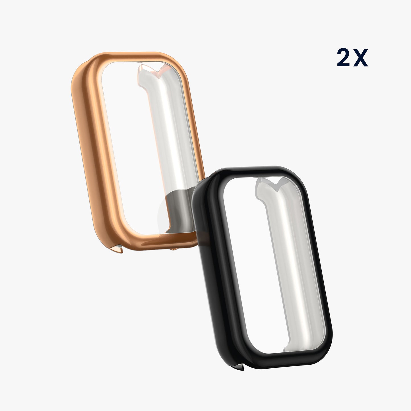 kwmobile Silikon Hülle für Xiaomi Smart Band 8 Active / Redmi Band 2 Schutzhülle - Fullbody Display Cover Set aus Silikon