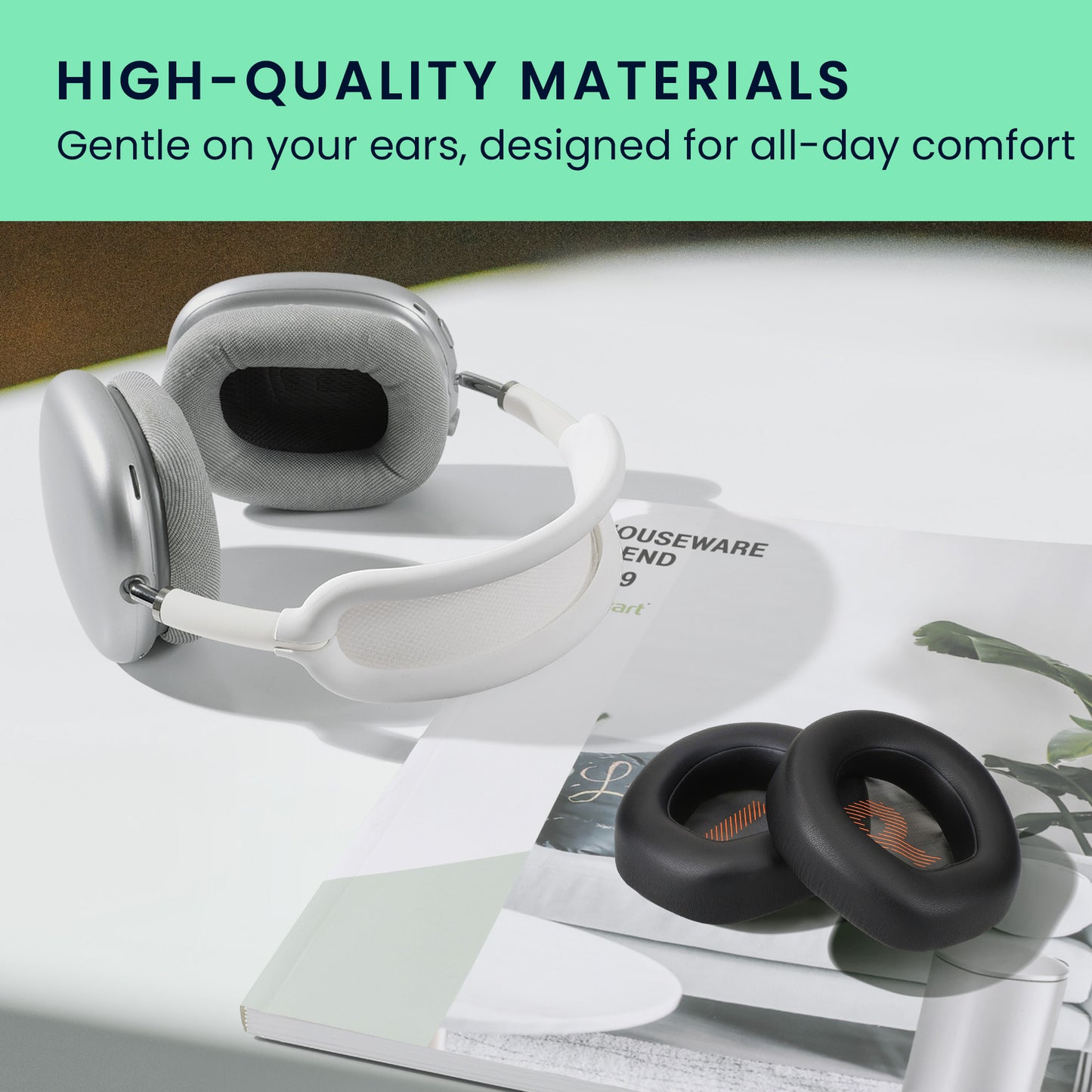 kwmobile Ohr Polster für JBL Quantum 300 Ohrpolster Ersatz Ohrpolster Kopfhörer Ersatzteile Kopfhörer Ersatzpolster für Over Ear Headphones