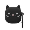 kwmobile Design Schutzhülle für Samsung Galaxy Buds FE Hülle - TPU Silikon Case für Kopfhörer Ladecase - stoßfestes Cover mit Karabiner - Schwarz Weiß Schwarz  [dsg01]
