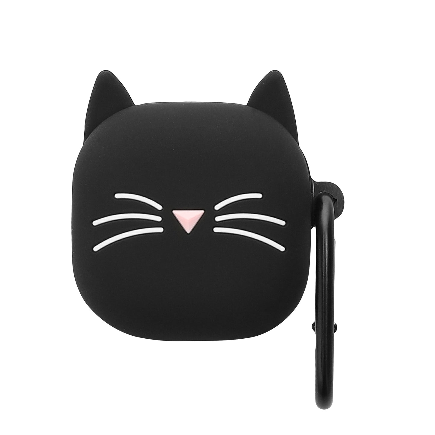 kwmobile Design Schutzhülle für Samsung Galaxy Buds FE Hülle - TPU Silikon Case für Kopfhörer Ladecase - stoßfestes Cover mit Karabiner - Schwarz Weiß Schwarz  [dsg01]