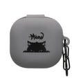 kwmobile Design Schutzhülle für Samsung Galaxy Buds FE Hülle - TPU Silikon Case für Kopfhörer Ladecase - stoßfestes Cover mit Karabiner - Grau Schwarz Grau  [dsg03]