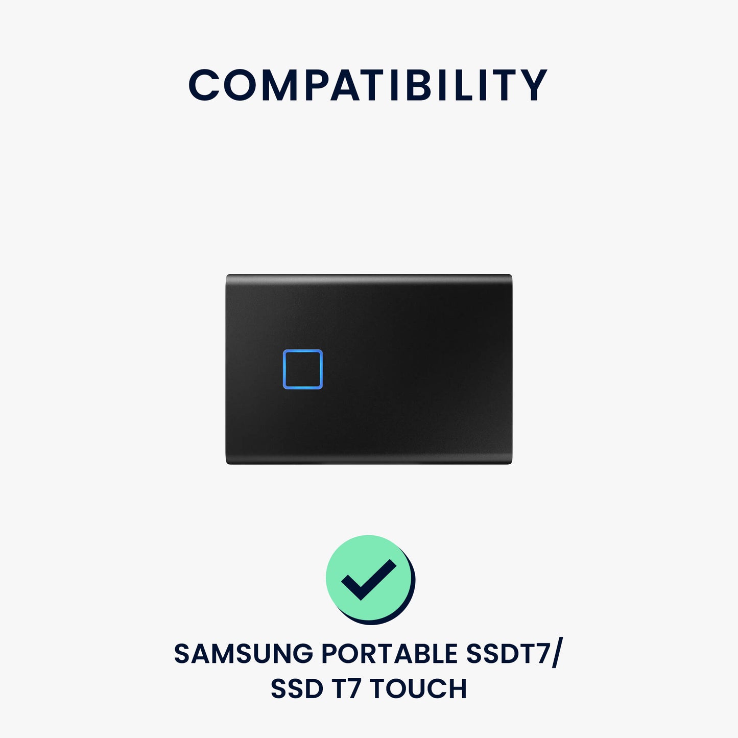 kwmobile Hülle kompatibel mit Samsung Portable SSD T7 / SSD T7 Touch SSD Festplatte - Case Tasche für portable SSD - Tragetasche mit Schlaufe