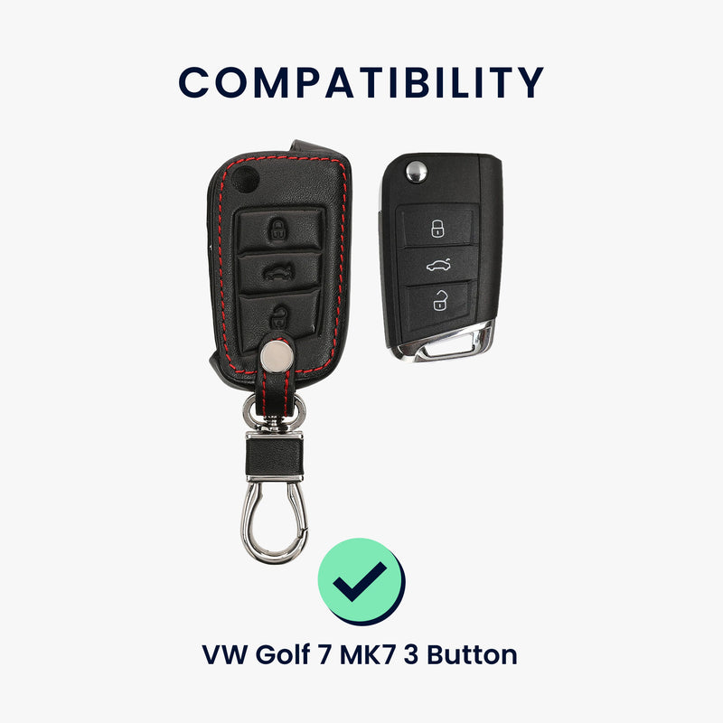 Faux Leather Cover compatible with VW Golf 7 MK7 Car Key