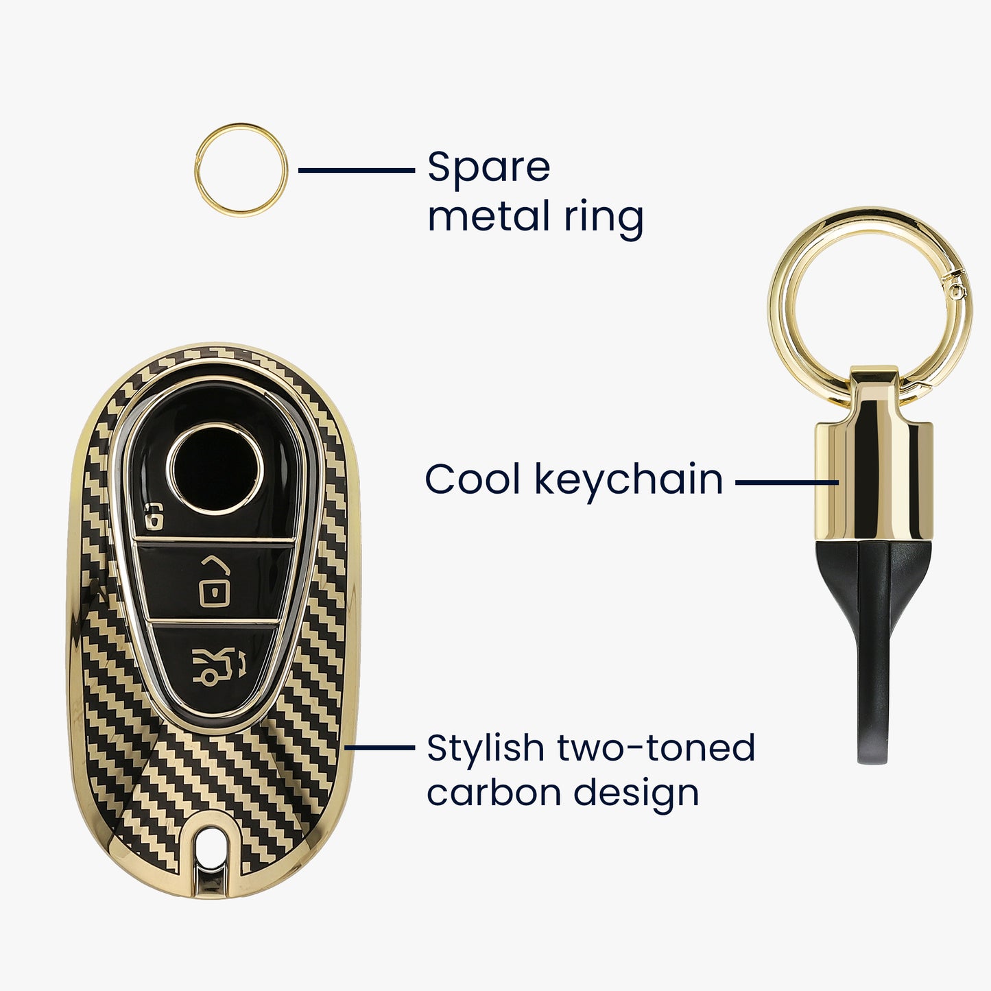 Case for Mercedes Benz 3-Button Smart Car Key