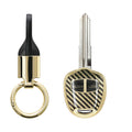Mitsubishi 2-Button Car Key Cover Gold Carbon Fibre