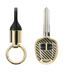 Mitsubishi 2-Button Car Key Cover Gold Carbon Fibre