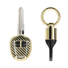 Mitsubishi 2-Button Car Key Cover Gold Carbon Fibre