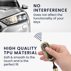 Tesla Model X Car Key Cover Black Gold Carbon