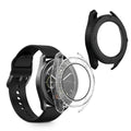 kwmobile 2x Glas Hülle für Xiaomi Watch S3 Schutzhülle - Fullbody Fitnesstracker Case Set aus Glas - Schwarz Transparent Schwarz  [dsg01]