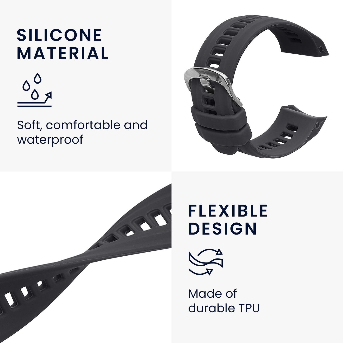 kwmobile Silikon Uhrenarmband für Garmin Instinct 2S Armband - Ersatzarmband für Fitnesstracker - Wechselarmband Smartwatch