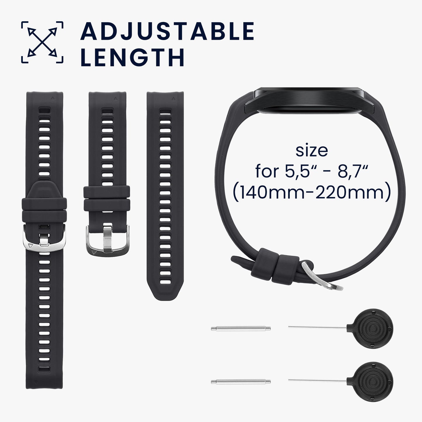 kwmobile Silikon Uhrenarmband für Garmin Instinct 2S Armband - Ersatzarmband für Fitnesstracker - Wechselarmband Smartwatch