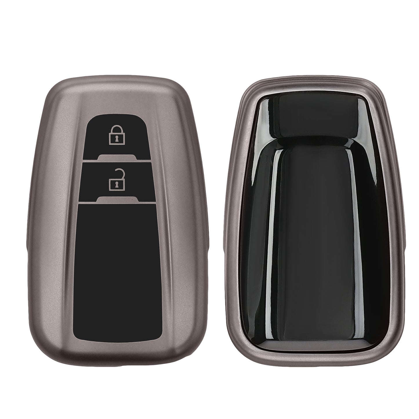 kwmobile Schlüsselhülle für Toyota 2-Tasten Smart Key Autoschlüssel Hülle - Autoschlüssel Schlüssel Hülle aus TPU Silikon - Schlüsselschutz Gehäuse in Schwarz matt Schwarz Schwarz matt  [dsg01]
