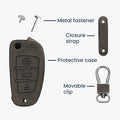 Audi 3-Button Flip Key Faux Leather Car Key Cover