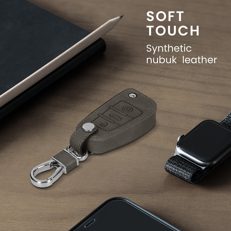 Audi 3-Button Flip Key Faux Leather Car Key Cover