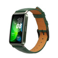 kwmobile Echtleder Uhrenarmband für Huawei Band 10 / 9 / 8 Armband - Ersatzarmband für Fitnesstracker - Wechselarmband Smartwatch - Dunkelgrün Dunkelgrün  