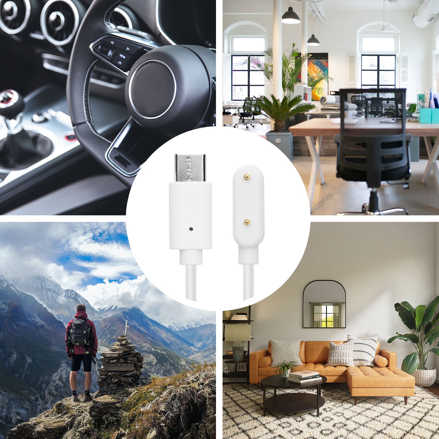 kwmobile Smartwatch Ladekabel für Samsung Galaxy Fit 3 USB-C Ladekabel für Smartwatch - Smart Watch Aufladekabel - Fitnesstracker Ersatzkabel