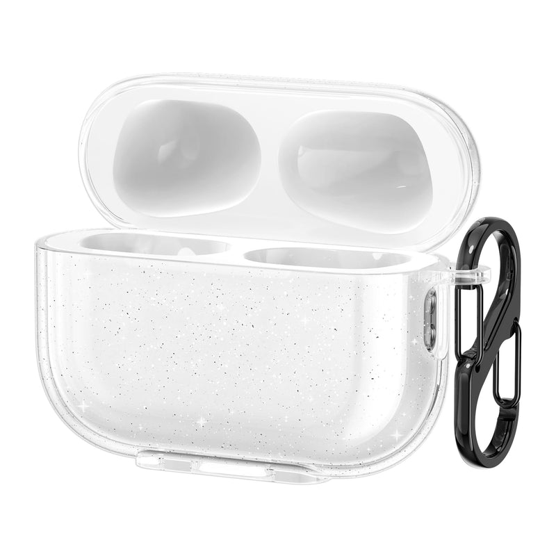 kwmobile Hülle kompatibel mit Apple Airpods Pro 2 Hülle - Glitzer Case aus TPU Silikon - Kopfhörer Schutzhülle - Tasche in Transparent Transparent  [dsg01]