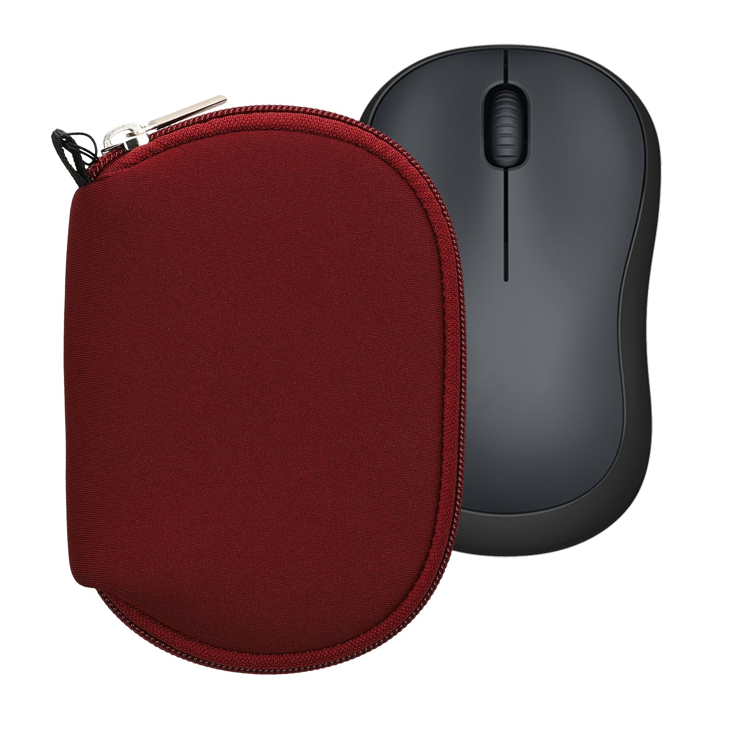 kwmobile Hülle für Logitech M220 SILENT / M235 / M185 Hülle - Mouse Case - Neopren Tasche - Schutzhülle für PC Maus - Transporttasche Zubehör - Bordeaux Bordeaux  