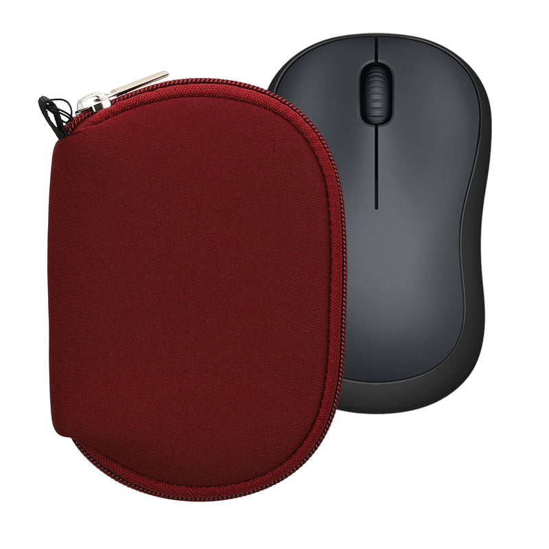kwmobile Hülle für Logitech M220 SILENT / M235 / M185 Hülle - Mouse Case - Neopren Tasche - Schutzhülle für PC Maus - Transporttasche Zubehör - Bordeaux Bordeaux  