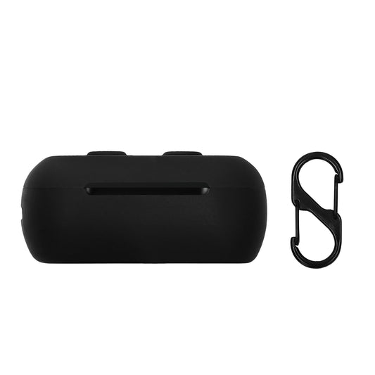 kwmobile Schutzhülle für Skullcandy DIME 3 Hülle - TPU Silikon Case für Kopfhörer Ladecase - stoßfestes Cover mit Karabiner - Schwarz Schwarz  