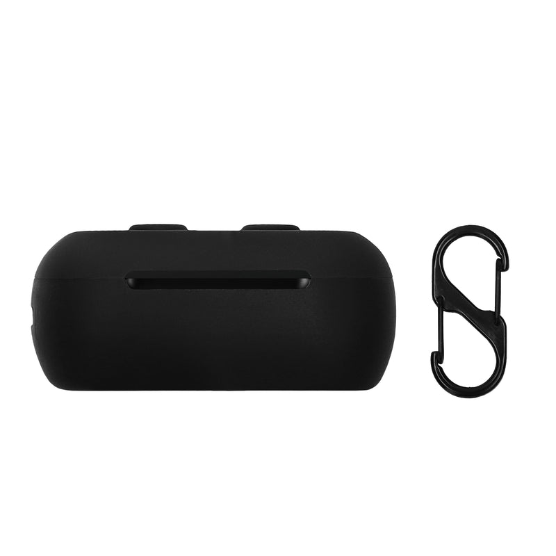 kwmobile Schutzhülle für Skullcandy DIME 3 Hülle - TPU Silikon Case für Kopfhörer Ladecase - stoßfestes Cover mit Karabiner - Schwarz Schwarz  