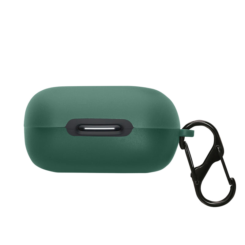 kwmobile Schutzhülle für Anker soundcore C30i Hülle - TPU Silikon Case für Kopfhörer Ladecase - stoßfestes Cover mit Karabiner - Dunkelgrün Dunkelgrün  