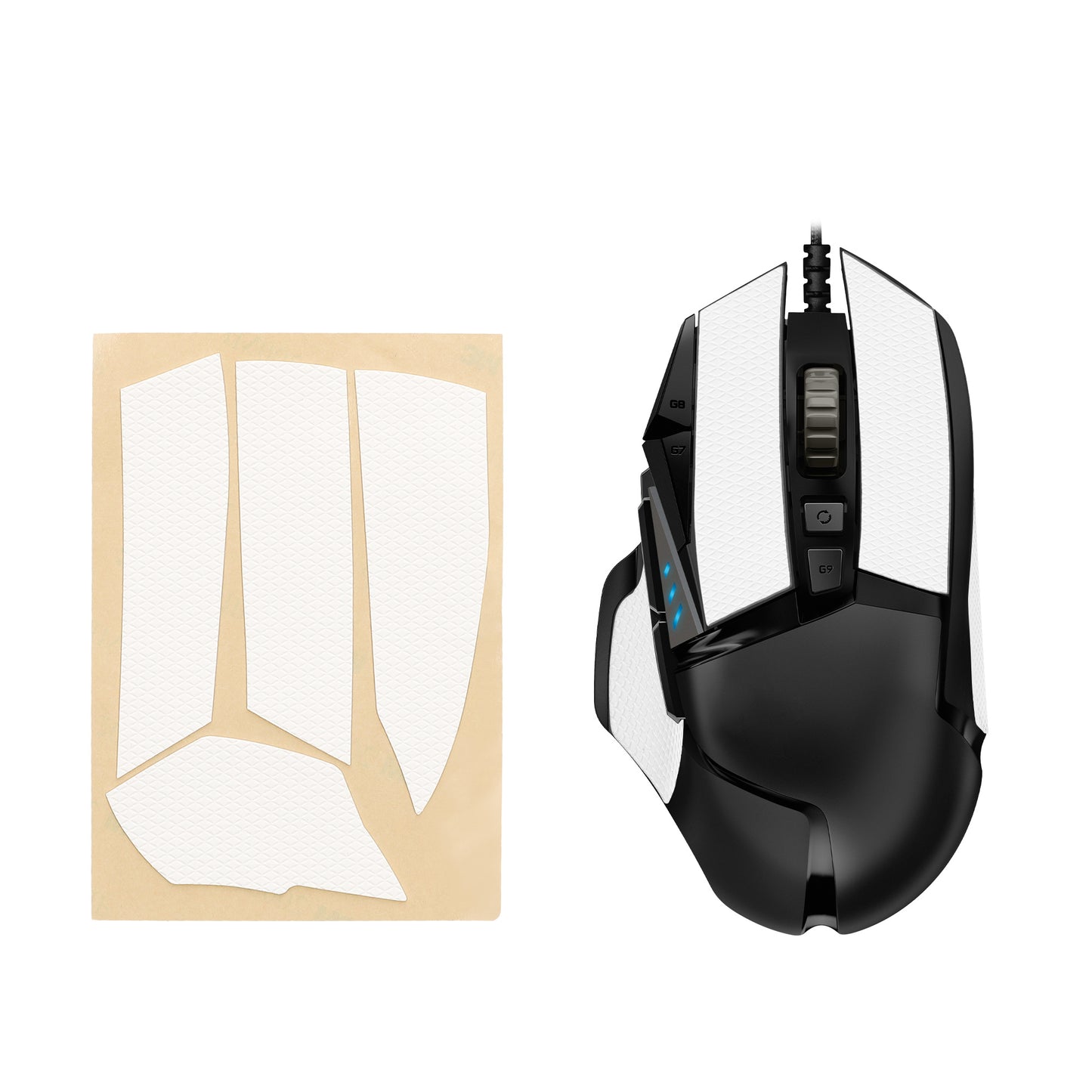 kwmobile Gaming Maus Grip Tape für Logitech G502 Mouse Grip Tape - Rutschfestes Griffband für PC Maus - Weiß Weiß  