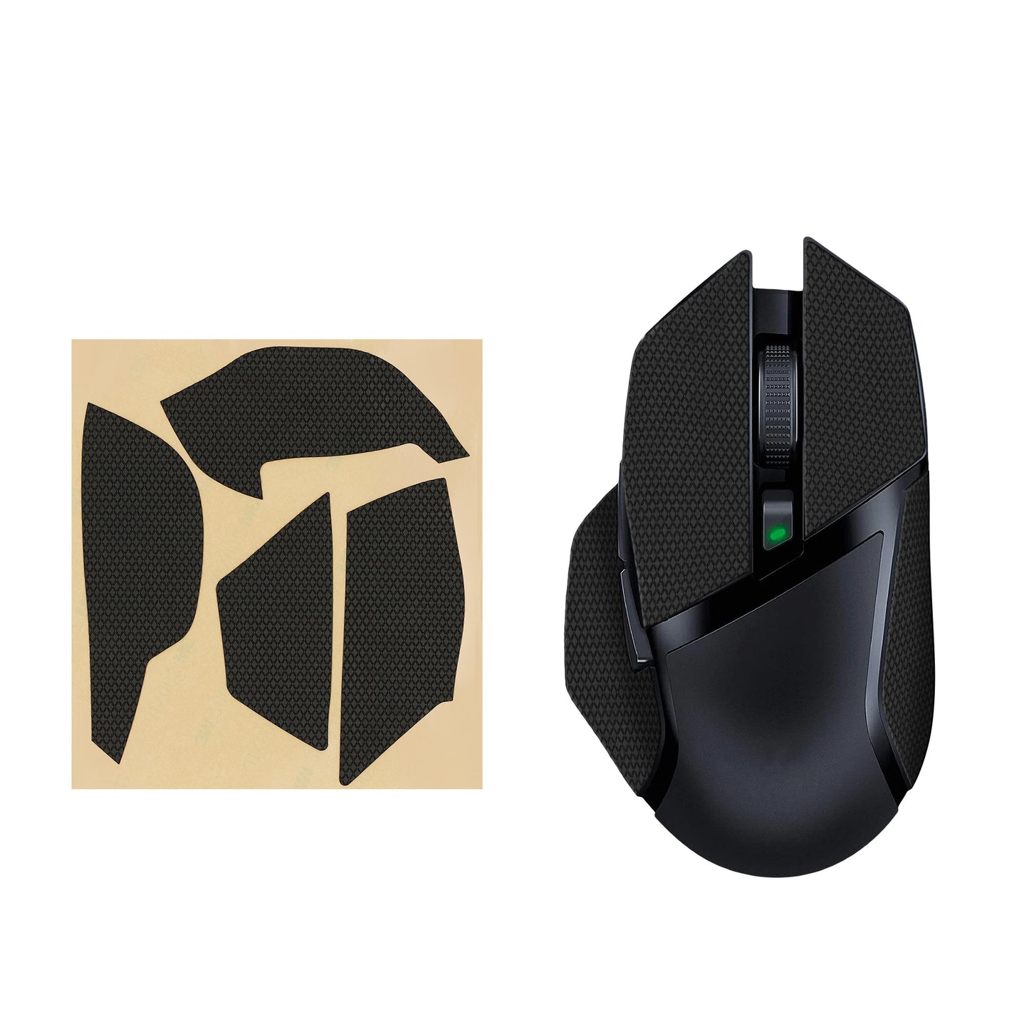 kwmobile Gaming Maus Grip Tape für Razer Basilisk X Hyper Speed - Rutschfestes Griffband für PC Maus - Schwarz Schwarz  