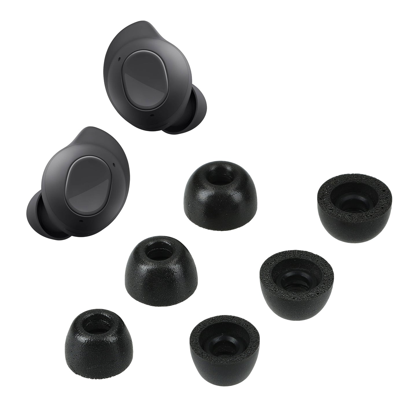 kwmobile 6x Aufsätze für Samsung Galaxy Buds FE Ersatz Ohrstöpsel - 3 Größen - Ear Tips für In-Ear Kopfhörer - Zubehör Ersatzpolster in Schwarz Schwarz  