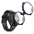 kwmobile 2x Glas Hülle für Garmin Forerunner 165 / Forerunner 165 Music Schutzhülle - Fullbody Fitnesstracker Case Set aus Glas - Schwarz Dunkelblau Schwarz  [dsg03]