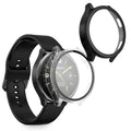 kwmobile 2x Glas Hülle für Xiaomi Watch 2 Schutzhülle - Fullbody Fitnesstracker Case Set aus Glas - Transparent Schwarz Transparent  [dsg01]