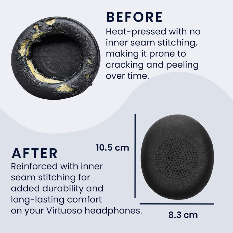 kwmobile Ohr Polster für Jabra Elite 45h / Evolve2 65 / Evolve2 40 - Ersatz Ohrpolster - Kopfhörer Ersatzteile - Kopfhörer Ersatzpolster für Over Ear Headphones