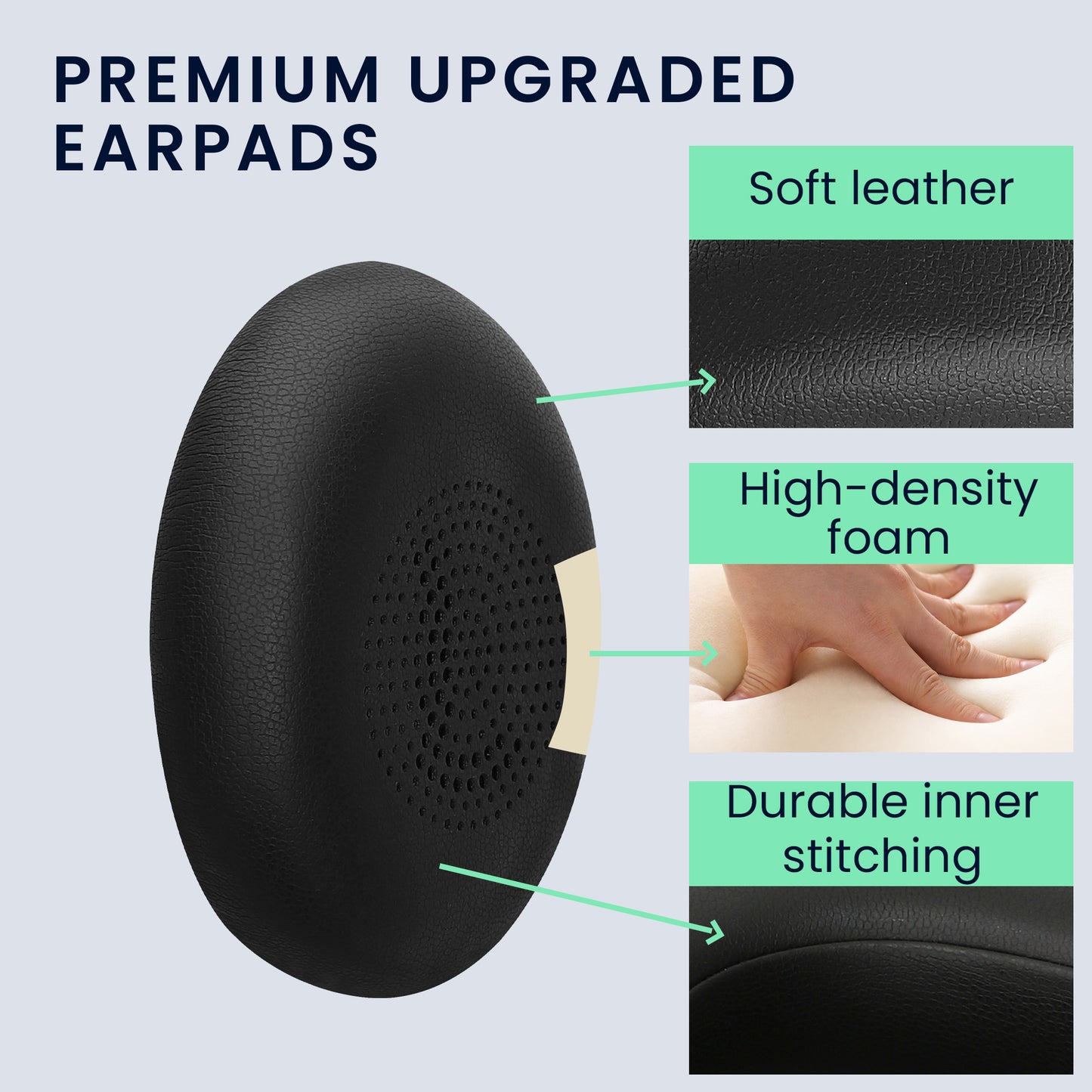 kwmobile Ohr Polster für Jabra Elite 45h / Evolve2 65 / Evolve2 40 - Ersatz Ohrpolster - Kopfhörer Ersatzteile - Kopfhörer Ersatzpolster für Over Ear Headphones