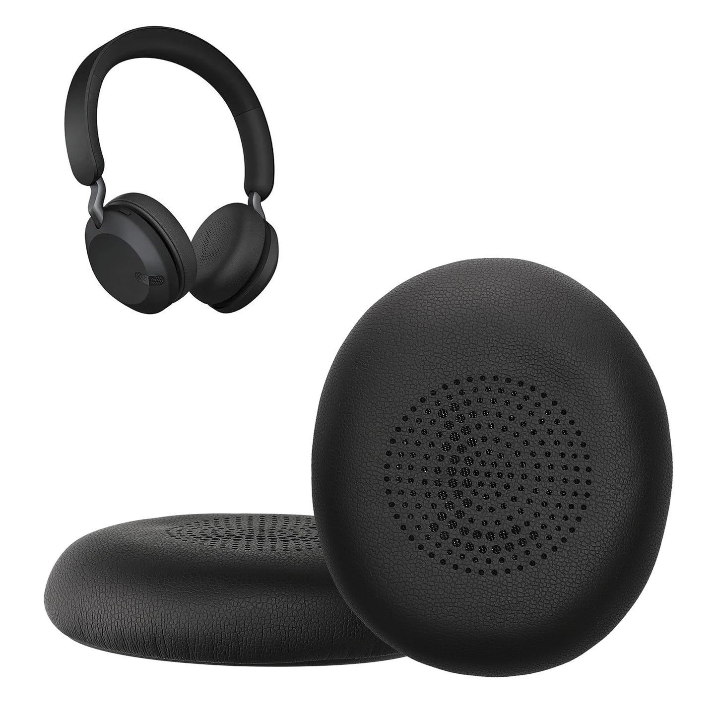 kwmobile 2x Ohr Polster für Jabra Jabra Elite 45h / Evolve2 65 / Evolve2 40 Ohrpolster - Ersatz Ohrpolster - Kopfhörer Ersatzteile - Kopfhörer Ersatzpolster für Over Ear Headphones Schwarz  