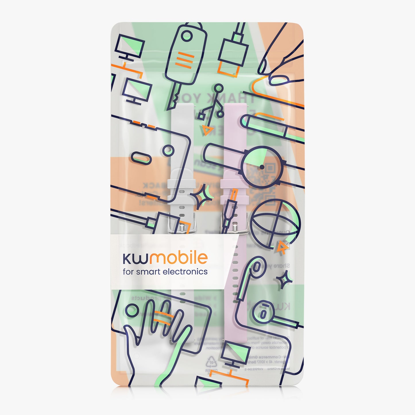 kwmobile Silikon Uhrenarmband für Garmin Lily 2 / Lily 2 Active Armband - Ersatzarmband für Fitnesstracker - Wechselarmband Smartwatch