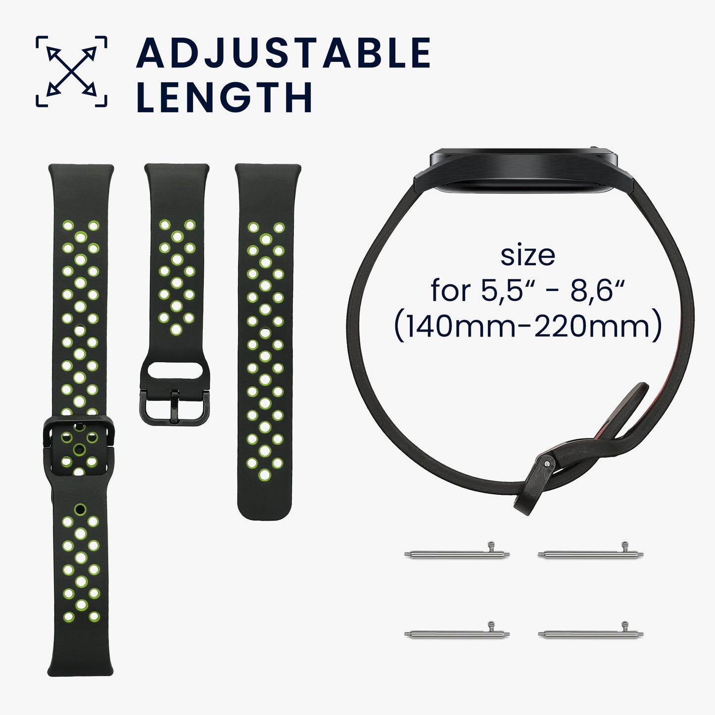 kwmobile Uhrenarmband für Samsung Galaxy Fit 3 Armband - Fitnesstracker Band Set aus Silikon - Ersatzarmband Smartwatch