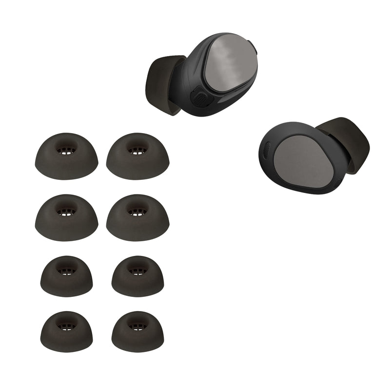 kwmobile 8x Silikonaufsätze für Jabra Elite 10 / E10 - Ersatz Ohrstöpsel in 4 Größen - Ear Tips für In-Ear Kopfhörer - Zubehör Ersatzpolster in Schwarz Schwarz  