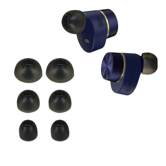 kwmobile 6x Silikonaufsätze für Bowers & Wilkins PI 7 / PI 5 - Ersatz Ohrstöpsel in 3 Größen - Ear Tips für In-Ear Kopfhörer - Zubehör Ersatzpolster in Schwarz Schwarz  