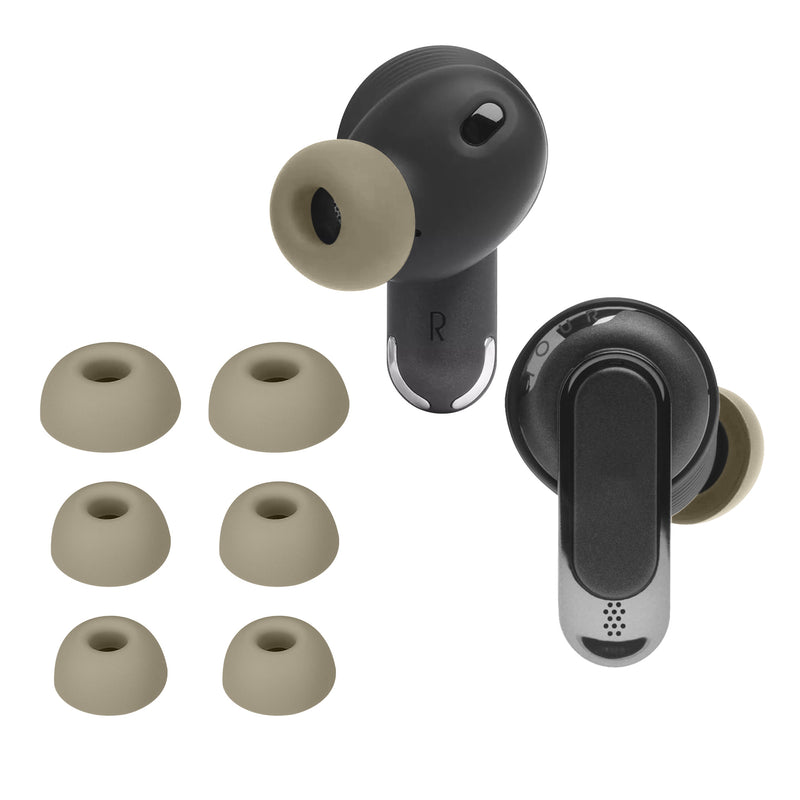 kwmobile 6x Silikonaufsätze für JBL Tour Pro 2 - Ersatz Ohrstöpsel in 3 Größen - Ear Tips für In-Ear Kopfhörer - Zubehör Ersatzpolster in Beige Beige  
