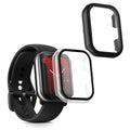 kwmobile 2x Glas Hülle für Amazfit Active (A2211) Schutzhülle - Fullbody Fitnesstracker Case Set aus Glas - Transparent Schwarz Transparent  [dsg01]