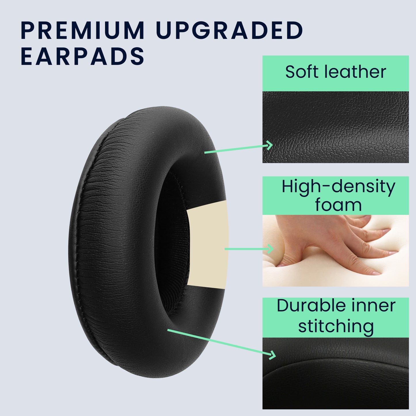 kwmobile Ohr Polster für Beoplay H4 / H6 / H7 / H9 / H9i / HX / H9 Gen3 Ohrpolster - Ersatz Ohrpolster - Kopfhörer Ersatzteile - Kopfhörer Ersatzpolster für Over Ear Headphones