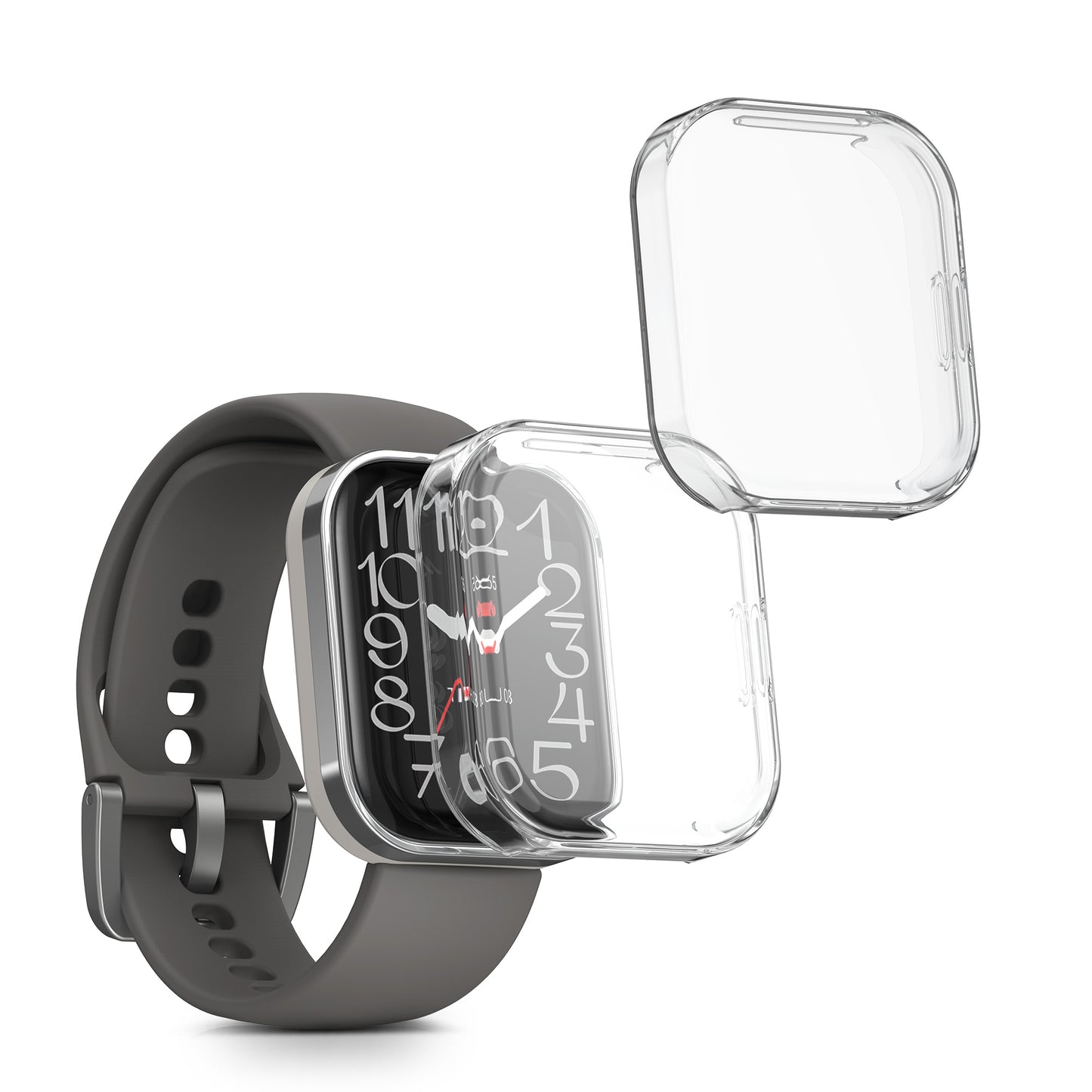 kwmobile 2x Silikon Hülle für 22mm Amazfit Bip 6 / Bip 5 Unity / Bip 5 / GTS 3 / Balance 2 / Helio Strap Schutzhülle - Fullbody Display Cover Set aus Silikon - Transparent Transparent  [dsg01]