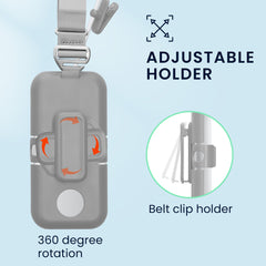 Apple Vision Pro Battery Holder with Belt Clip and Shoulder Strap