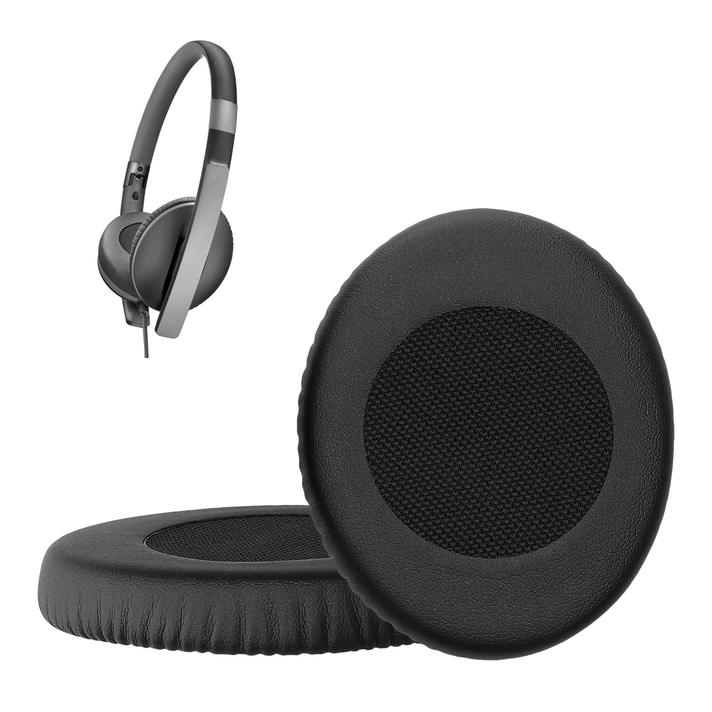 kwmobile 2x Ohr Polster für Sennheiser HD2.01 / HD2.20S / HD2.30I / HD2.30G Ohrpolster - Ersatz Ohrpolster - Kopfhörer Ersatzteile - Kopfhörer Ersatzpolster für Over Ear Headphones Schwarz  