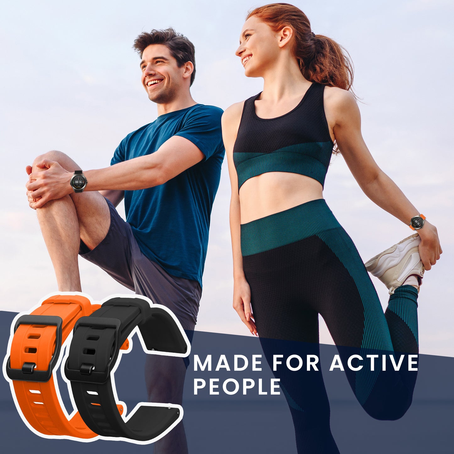 kwmobile Watch Strap for Xiaomi Watch S4 / S4 Sport / S3 / S2 / Watch S1 Active / Watch 5 Active Band Fitness Tracker Strap Set Replacement Strap Smartwatch