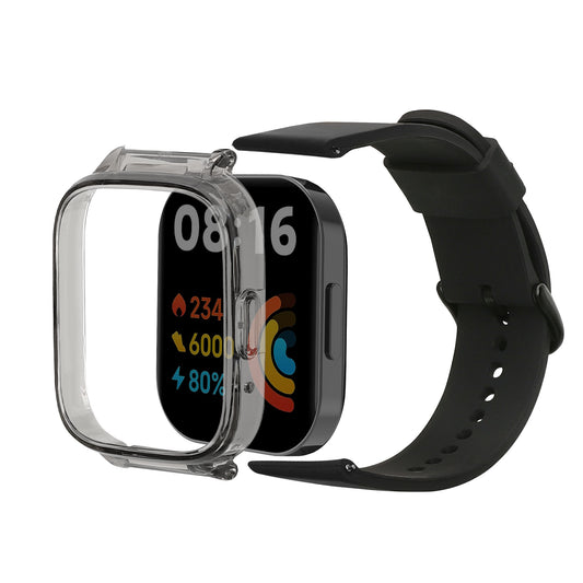 Silicone Replacement Watch Strap with Protective Case for Xiaomi Redmi Watch 3 Active 14 - 22 cm