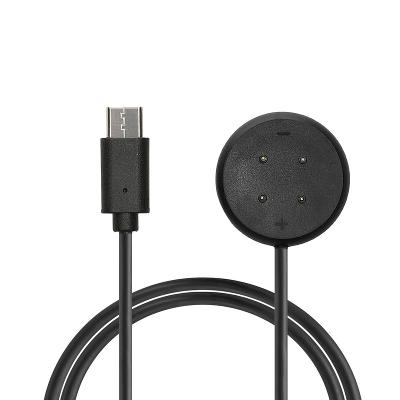 kwmobile Smartwatch Ladekabel für Google Pixel Watch 3 / Pixel Watch 2 / Fitbit Versa 4 3 2 / Ace LTE USB-C Ladekabel für Smartwatch - Smart Watch Aufladekabel - Fitnesstracker Ersatzkabel - Schwarz Schwarz  